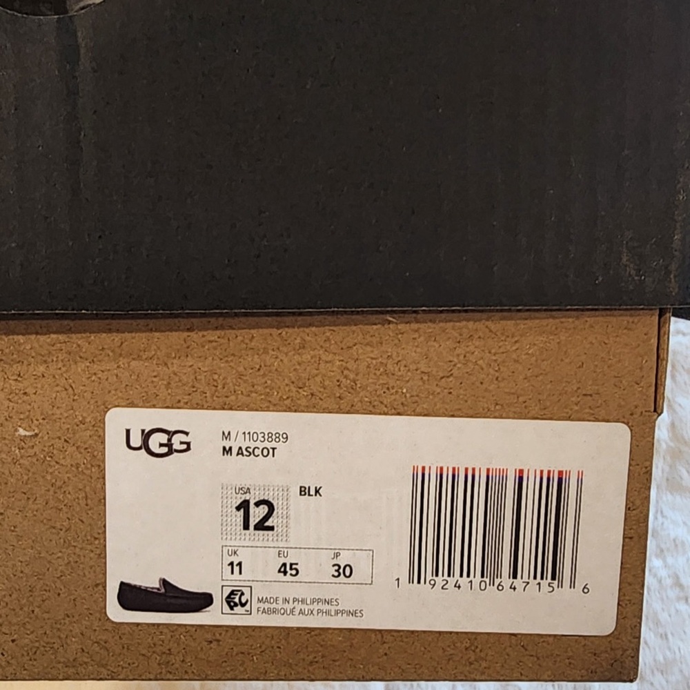 UGG Men's Black Ascot Slip-Ons